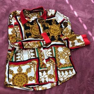 Flashy button up top